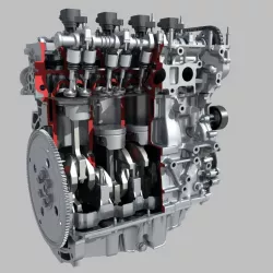 Cylinder engine blcok cutaway 3d model