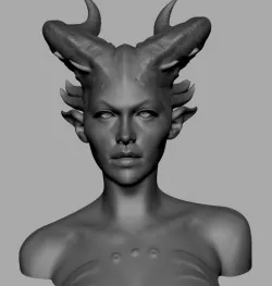 Demon Girl Bust 3d model