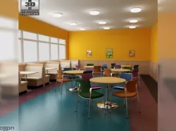 Dining room 04 Set - a fast food restaurant furniture. 3d model