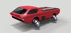 Dodge Deora jet flying car concept 3d model