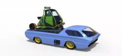 Dodge Deora with Ape rally car 3d model