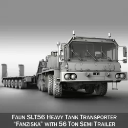 Faun STL-56 Tractor with 56t Semi Trailer 3d model
