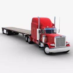 Flatbed Semi-trailer Truck 3d model