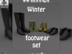 Footwear Set Winter 3d model