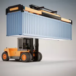 Forklift & Container 3d model