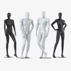 Four faceless mannequins two male and two female 33 3d model
