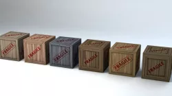 Fragile Wooden Crates Pack 3d model