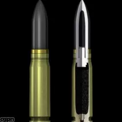 German 20mm MG151/20 Pzgr cartridge with cutaway 3d model