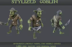 Goblin, Game ready, Animated model 3d model