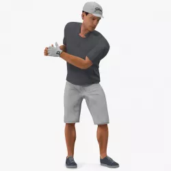 Golf Player 2 with Fur Rigged 3d model