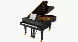 Grand Piano Fazioli with Music Notes Book 3d model