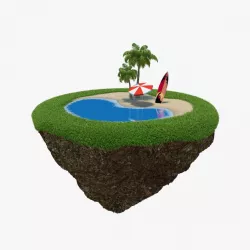 Green Peace Island Beach 3d model