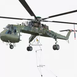 Heavy Lift Helicopter Sikorsky S-64 Skycrane Rigged 3d model