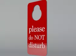 Hotel Room Door Handle Latch Sign 3d model
