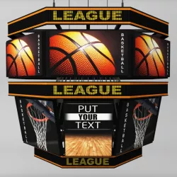 Jumbotron scoreboard double low poly 3d model