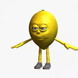 Lemon Cartoon Character 3d model