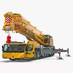 Liebherr LTM 1450 Mobile Crane Rigged 3d model