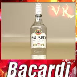 Liquor Bottle : Bacardi Superior. 3d model