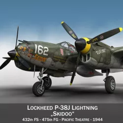 Lockheed P-38 Lightning - Skidoo 3d model