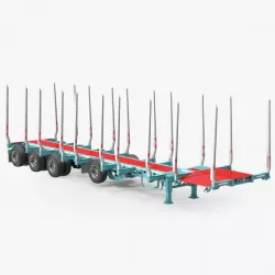 Logging Trailer Empty 3d model