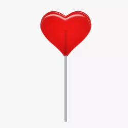 Lollipop red heart candy 3d model