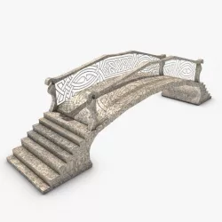 Low poly fantasy bridge 3d model