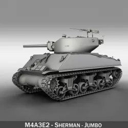 M4A3E2 - Sherman Assault Tank - Jumbo 3d model