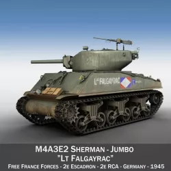 M4A3E2 - Sherman Jumbo - Lt Falgayrac 3d model