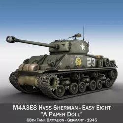 M4A3E8 Sherman - Easy Eight - A Paper Doll 3d model