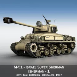M51 Israel Super Sherman - 1 3d model