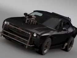 Mad Max Fight Interceptor Dodge Challenger 2015 3d model
