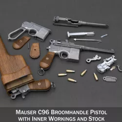 Mauser C96 Broomhandle with Stock 3d model
