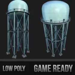 Metal Water Tower 3d model