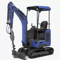 Mini Excavator with Earth Drill Generic 3d model