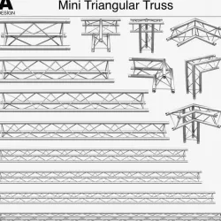 Mini Triangular Truss 009 3d model