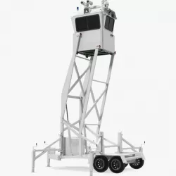 Mobile Security Tower Rigged 3d model
