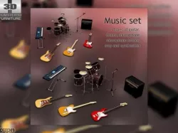 Music Set 3d model