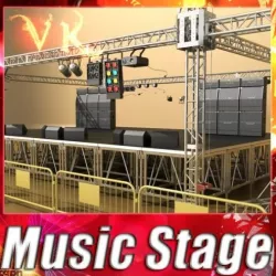 Music Stage 3d model