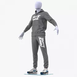 Nike Sportswear Suit Anthrazit Lowered Hood on Mannequin 3d model