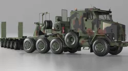 Oshkosh M1070 Tank Transporter Semi-Trailer Rigged 3d model