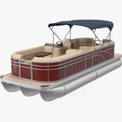 Pontoon Boat Trimaran Rigged 3d model