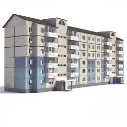 Prefabricated apartment building 3d model
