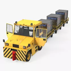 Push Back Tractor Hallam HE50 Carrying Passengers Luggage Rigged 3d model