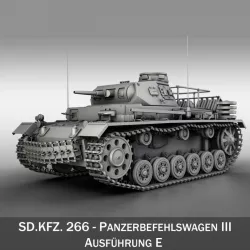 PzBefWg III - Ausf.E - Command Tank 3d model