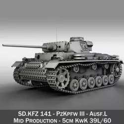PzKpfw III - Panzerkampfwagen III - Ausf.L 3d model