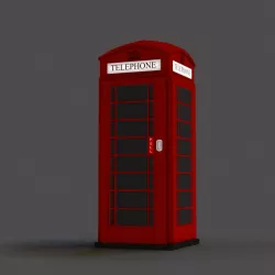 Red Phone Booth 3d model