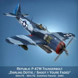 Republic P-47M Thunderbolt - Darling Dottie 3d model