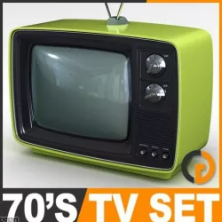Retro Style 70's Television Set 3d model