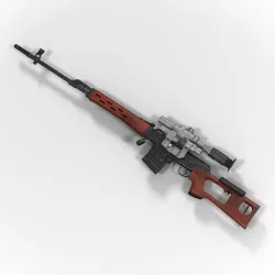 Russian SVD Rifle Wooden Handguard 3d model