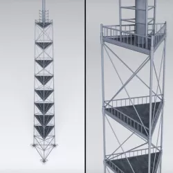 Scaffolding radio tower power 3d model